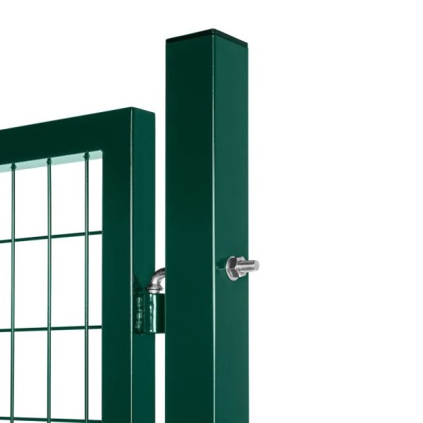 Puerta de Malla de Alambre de Acero galvanizado Gardenode, Malla 100 x 50 Pasos 1 m x 2 m00, Color Verde (Golpe en Columna Raya Carcasa) Reacondicionado Cheap