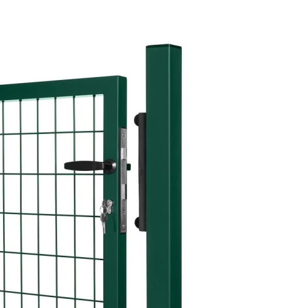 Puerta de Malla de Alambre de Acero galvanizado Gardenode, Malla 100 x 50 Pasos 1 m x 2 m00, Color Verde (Golpe en Columna Raya Carcasa) Reacondicionado Cheap