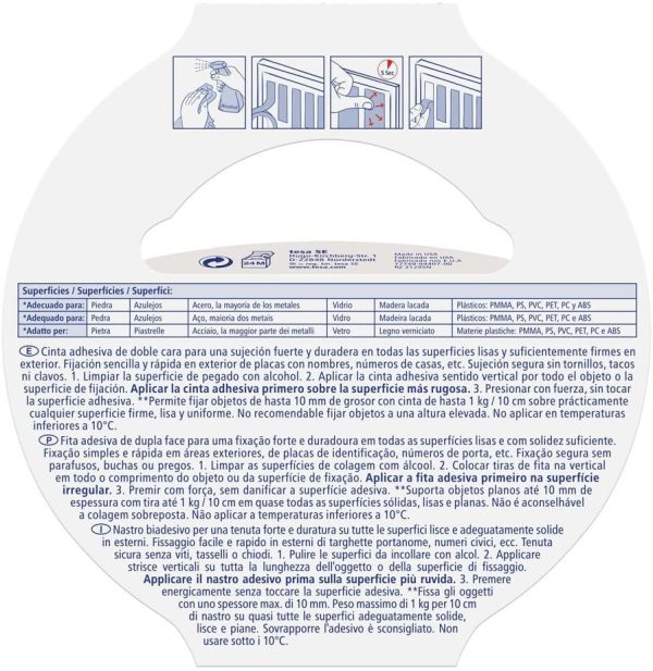 tesa 77749-00001-00 77749-00001-00-Smart Mounting System Montaje Permanente SMS Cinta D C Powerbond 5x19mm Ladrillo Piedra, Not_Applicable Online Hot Sale